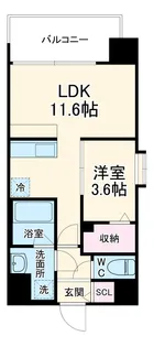 Alivis浪速東SoL TERRACE【4階】の間取り