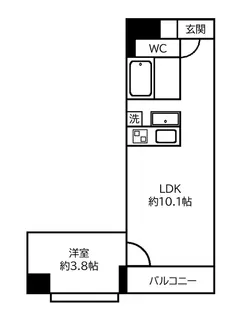 松屋町グランドハイツ【608号室】の間取り