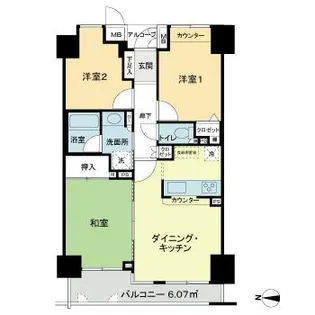 ニューシティ東戸塚パークハウス南の街【3階】の間取り