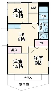 ロイヤルクイーンズパーク箕面【1階】の間取り