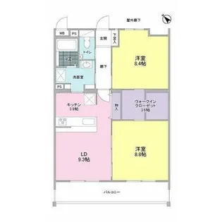 コート昴【402号室】の間取り