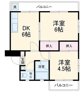 海老名三紫コーポ【2階】の間取り