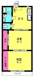 ルミエール西綾瀬【102号室】の間取り