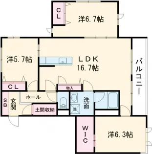 La prosperite太秦【201号室】の間取り