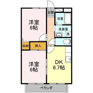 パセオ西府 弐番館【2階】の間取り