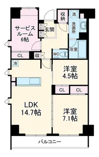 クラシアム神奈川台場【1階】の間取り
