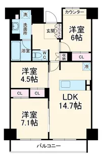 クラシアム神奈川台場【1階】の間取り