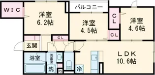 セレスティア一之江【202号室】の間取り
