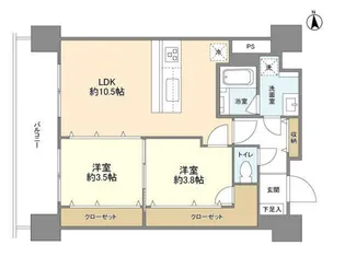 日商岩井豪徳寺マンション【6階】の間取り