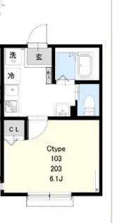 ベルンハルト谷津【2階】の間取り
