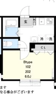 ベルンハルト谷津【102号室】の間取り