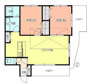OpusⅢ A棟【203号室】の間取り