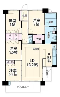 アルバックスよもぎ台【4階】の間取り