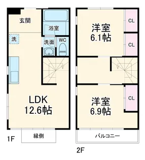The Orchard Yahata B棟【1階】の間取り