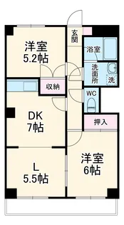 コーポ三瀧【7B号室】の間取り