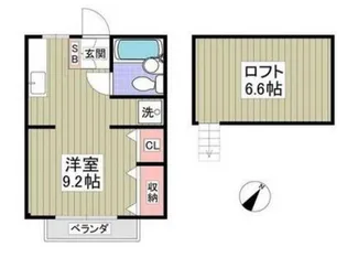 北新ムーンハイツ【2階】の間取り