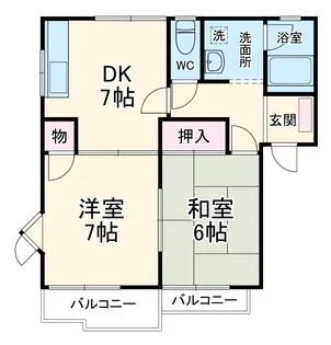 グランドール須賀C棟【101号室】の間取り