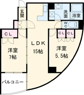 クリスタルタワー【3階】の間取り