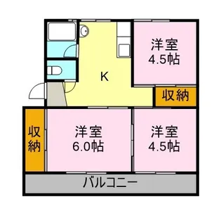 エクスト今泉【202号室】の間取り