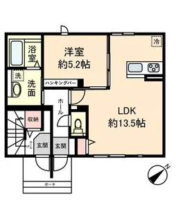フロンティエール松ノ浜【201号室】の間取り