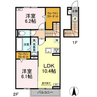 ノーヴェル奥田【2階】の間取り