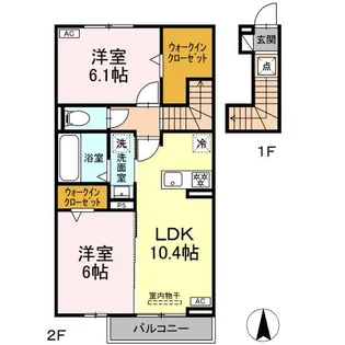 ノーヴェル奥田【2階】の間取り