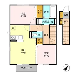 パティオ藤代Ⅱ【2階】の間取り