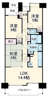 ヒルズシンフォニア北浦和【5階】の間取り