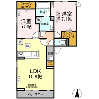 オークグレイス【2階】の間取り