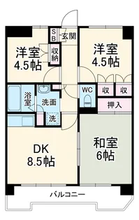 戸塚ウエスト・ウッド【2階】の間取り
