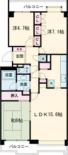 パークハイム用賀南【4階】の間取り