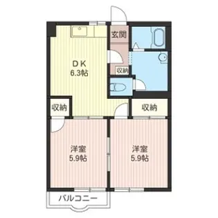 サンハイツクリハラA【02020号室】の間取り