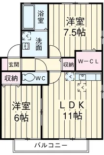 クレールパビヨン A【1階】の間取り