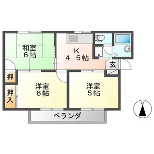 竹市南塚ハイツB【2階】の間取り