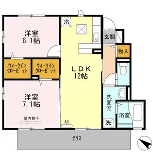 ラークB【1階】の間取り