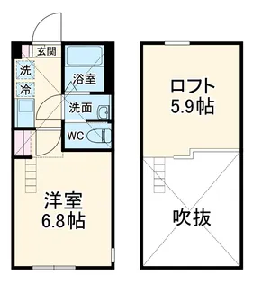 鶴ヶ峰シエル【2階】の間取り