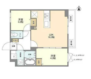 ウェルスクエア新高円寺【103号室】の間取り