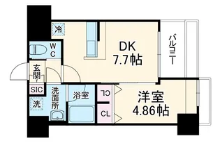 プレジオ難波ASIAN【9階】の間取り