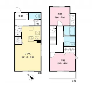 フォレストコート本八幡 参番館【1階】の間取り