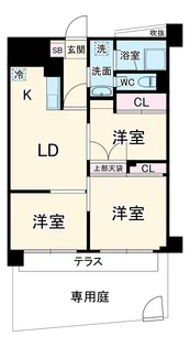 きよしガ丘サンビューハイツ【109号室】の間取り