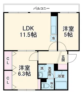 桃山コーポ2号棟【303号室】の間取り