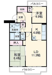 グランコート与野本町【106号室】の間取り