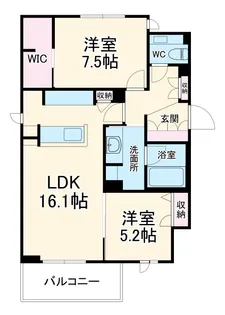 エクラージュ山手町【302号室】の間取り