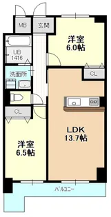 ヒルザコート【4階】の間取り