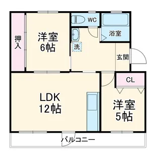 高洲三丁目住宅14号棟【1階】の間取り