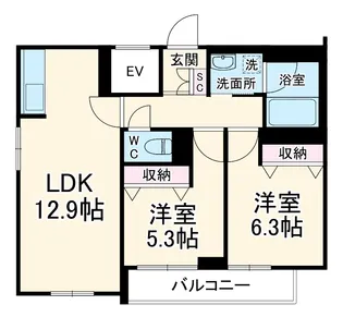 妙典テラス【2階】の間取り