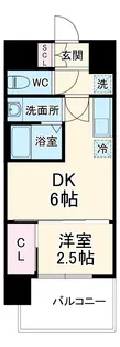 プレリスNEO大阪十三エルヴィオン【3階】の間取り