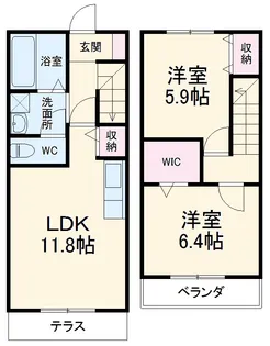 コスモ B棟【1階】の間取り