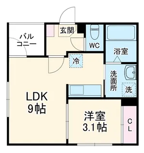 フォルトゥナ烏森町【202号室】の間取り