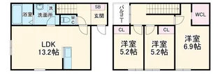 ASOUGI A【1階】の間取り